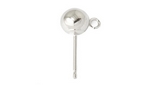 14W 3mm Regular Ball Earring With Ring