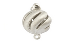 14W 11mm Cast Brushed Round Swirl Clasp