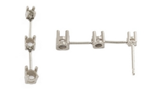 14W .50TW 3 Stone Flexible Earring .10 .15 .20