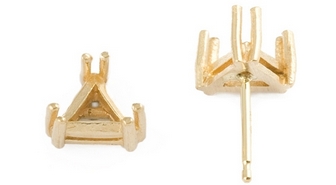 14Y 6mm 6 Claw Triangle Earring