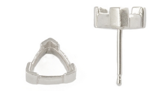 14W 10mm 3 Claw Trillium Earring
