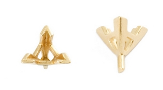 14Y 7mm Fishtail Double Gallery Triangle Setting With Peg
