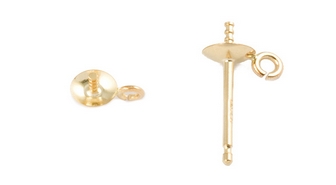 Pearl Earrings With Cup And Ring