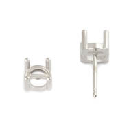 14W .50 4 Claw Low Single Gallery Cabochon Earring