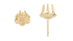 14Y .02 6 Claw Scallop Earring Setting