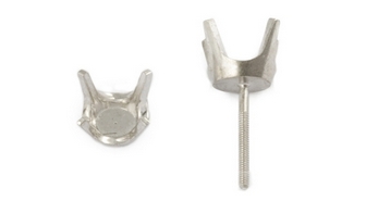 14W .75 4 Claw Earring Setting With Threaded Post