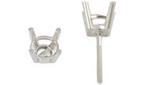 14W 3.0mm 4 Claw Double Gallery Earring With Threaded Post