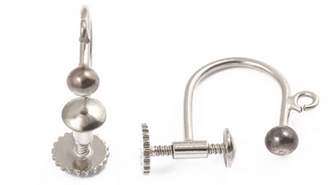 Screw Back Earrings With 4mm Ball & Ring